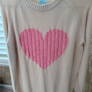Charming Pink Heart Sweater 100% cotton